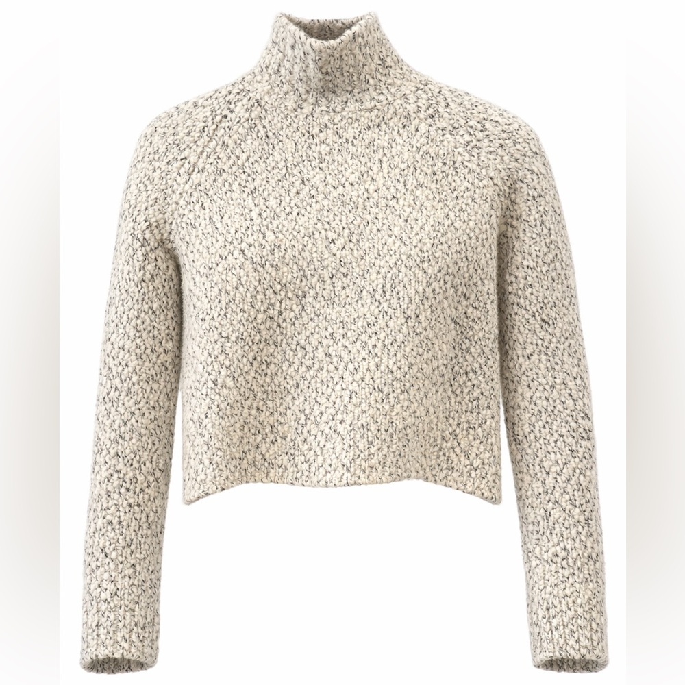 Vince - Wool Cashmere Knit Sweater Gray Mock Neck Italian Yarn Size S